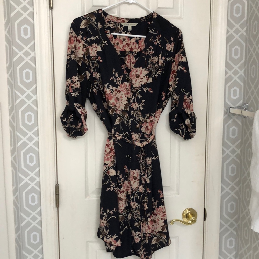 Floral shirt dress
